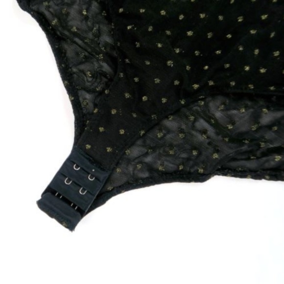 Free People Breaking Hearts Black Lace Bodysuit M - Picture 6 of 8